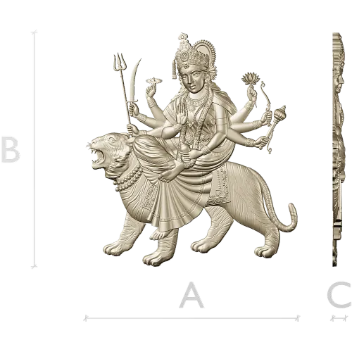 3D модель Дурга на тигре - stl для ЧПУ