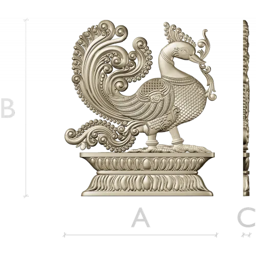 Фантазийная птица в рельефе - STL модель для ЧПУ