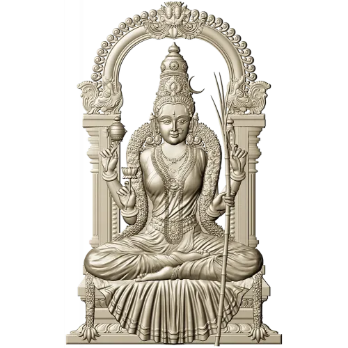 Lakshmi Throne Relief STL for CNC