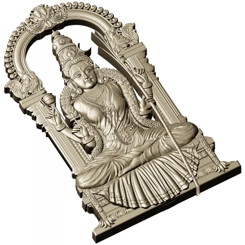 Lakshmi Throne Relief STL for CNC