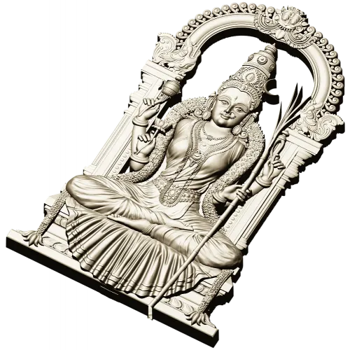Lakshmi Throne Relief STL for CNC
