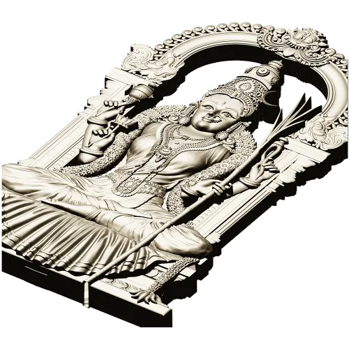 Lakshmi Throne Relief STL for CNC