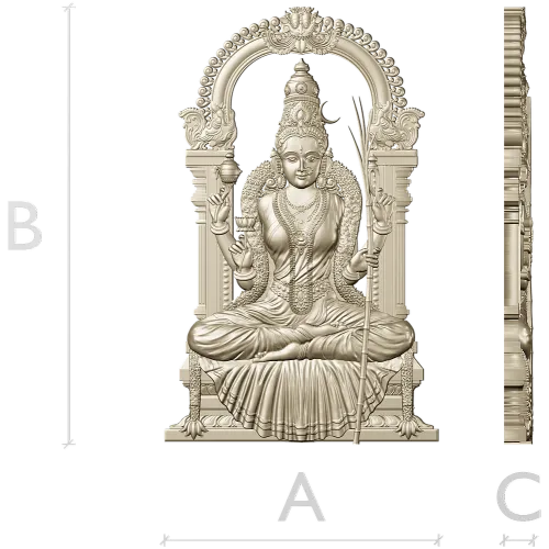 Lakshmi Throne Relief STL for CNC