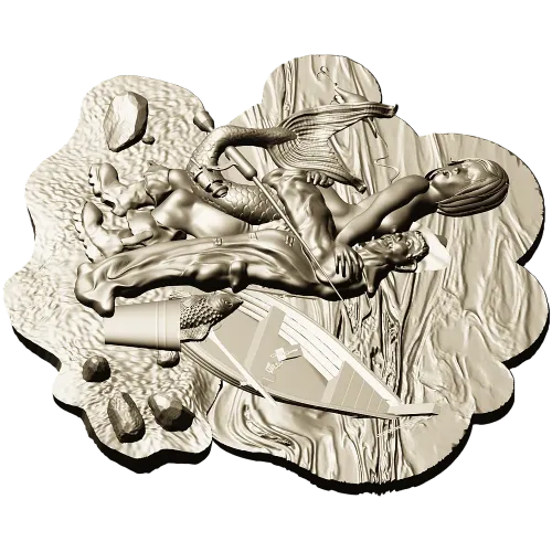 Рыбак и Русалка - 3D панно для ЧПУ (STL)