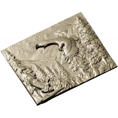 Панно "Орлы в горах" - 3D модель STL для ЧПУ