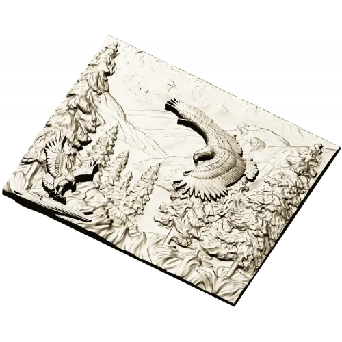 Панно "Орлы в горах" - 3D модель STL для ЧПУ