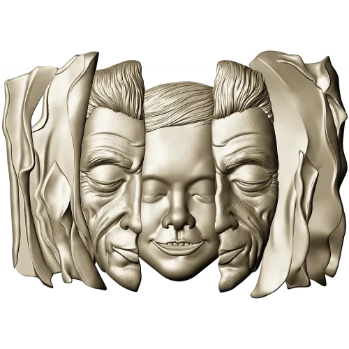 Барельеф "Три лика в драпировке" - 3D STL модель для ЧПУ
