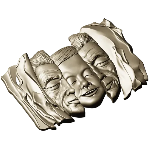 Барельеф "Три лика в драпировке" - 3D STL модель для ЧПУ