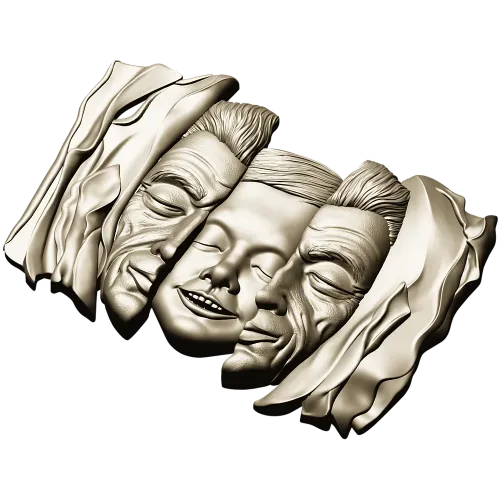 Барельеф "Три лика в драпировке" - 3D STL модель для ЧПУ