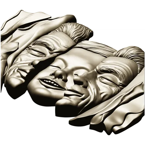 Барельеф "Три лика в драпировке" - 3D STL модель для ЧПУ