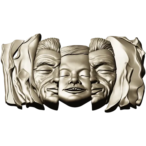 Барельеф "Три лика в драпировке" - 3D STL модель для ЧПУ