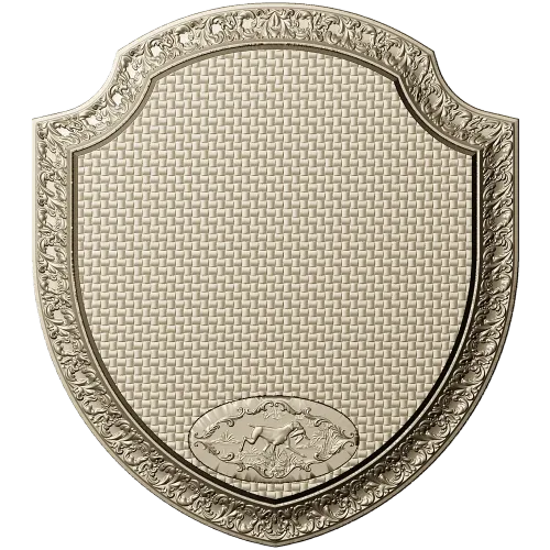 Ornate Shield Plaque 3D STL for CNC - Floral Border & Woven Field