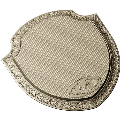 Ornate Shield Plaque 3D STL for CNC - Floral Border & Woven Field