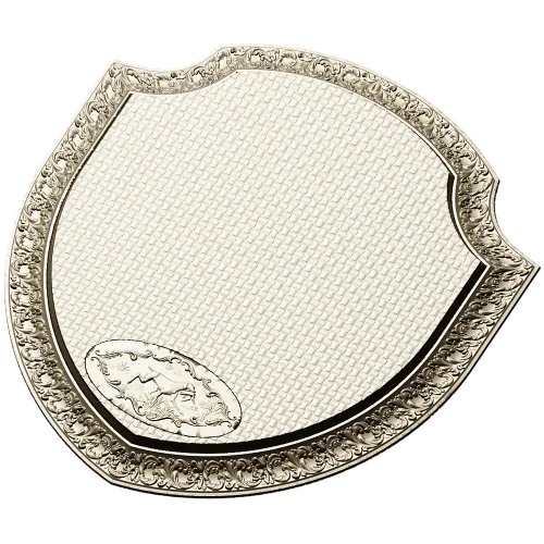 Ornate Shield Plaque 3D STL for CNC - Floral Border & Woven Field