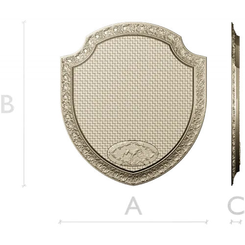 Ornate Shield Plaque 3D STL for CNC - Floral Border & Woven Field