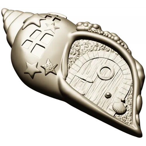 Seashell Cottage - detailed STL 3D model for CNC carving