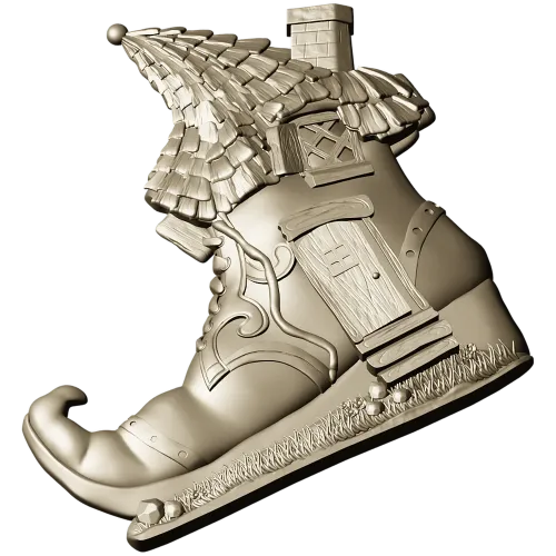 Elf Boot Cottage - detailed STL 3D model for CNC milling