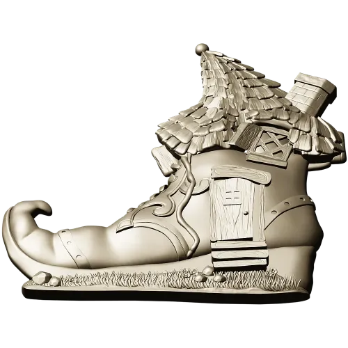 Elf Boot Cottage - detailed STL 3D model for CNC milling