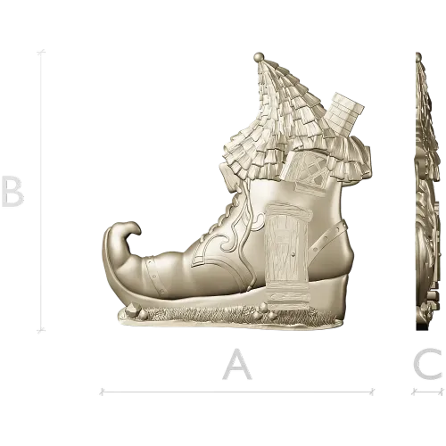 Elf Boot Cottage - detailed STL 3D model for CNC milling
