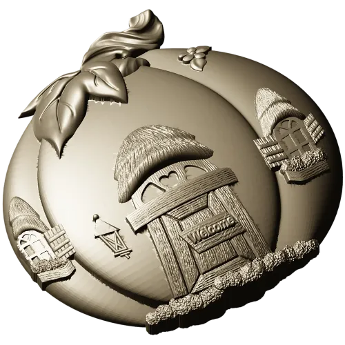 Домик в тыкве - 3D модель STL для ЧПУ