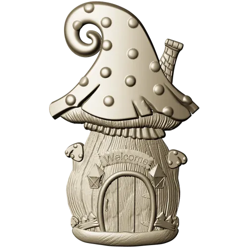 Fairy Mushroom Cottage STL Relief