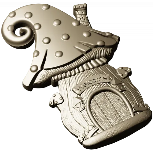 Fairy Mushroom Cottage STL Relief