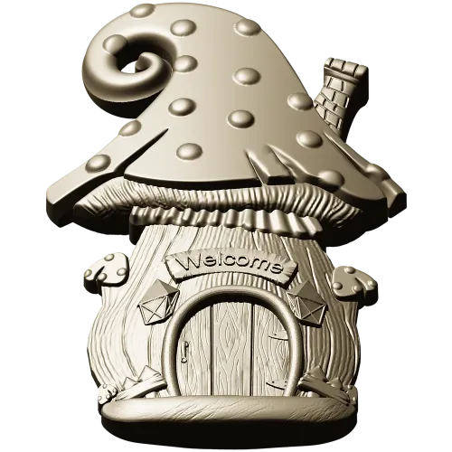 Fairy Mushroom Cottage STL Relief