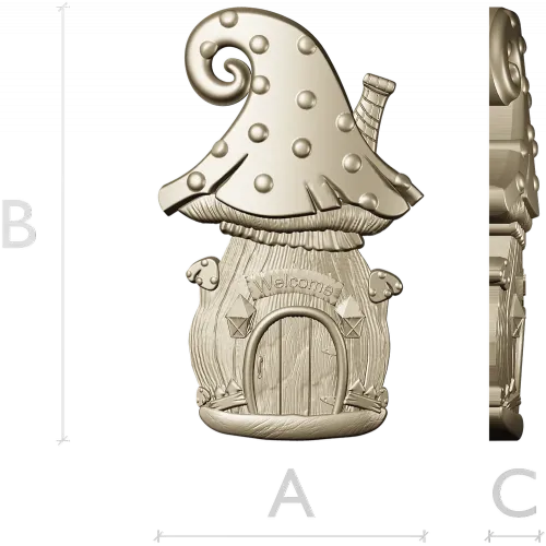 Fairy Mushroom Cottage STL Relief