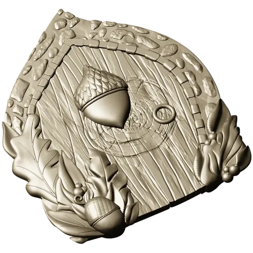 Oak Acorn Portal - high-relief STL 3D model for CNC milling