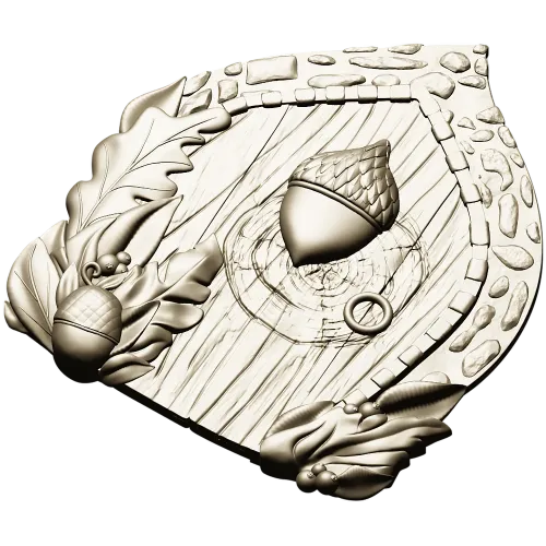 Oak Acorn Portal - high-relief STL 3D model for CNC milling