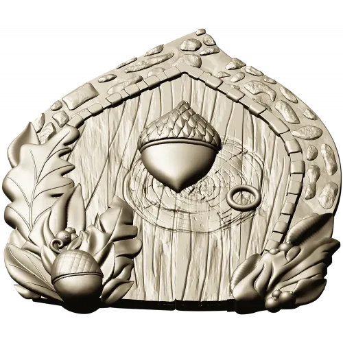 Oak Acorn Portal - high-relief STL 3D model for CNC milling
