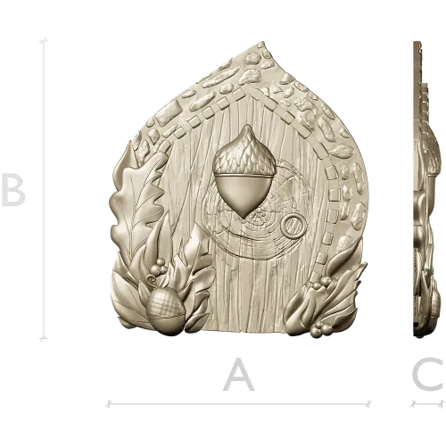 Oak Acorn Portal - high-relief STL 3D model for CNC milling