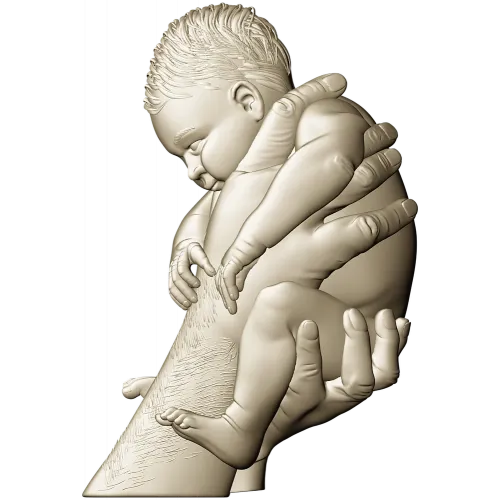 Ребёнок в ладонях - 3D модель STL для ЧПУ