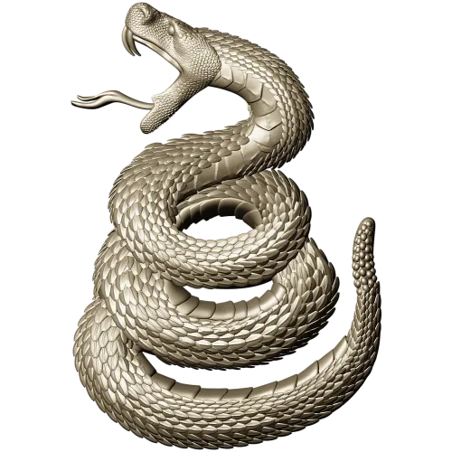 Coiled Viper - high-relief STL 3D model for CNC milling