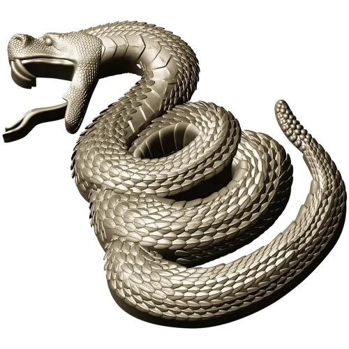 Coiled Viper - high-relief STL 3D model for CNC milling