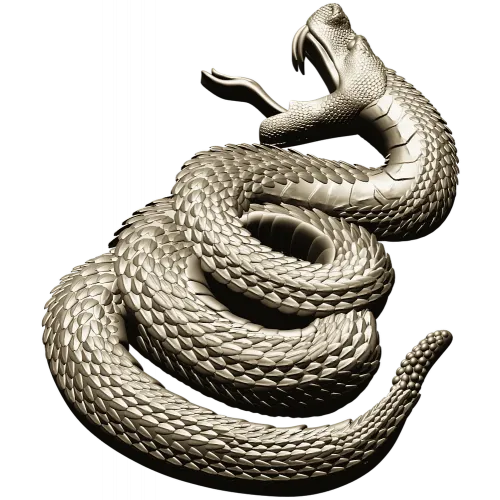 Coiled Viper - high-relief STL 3D model for CNC milling