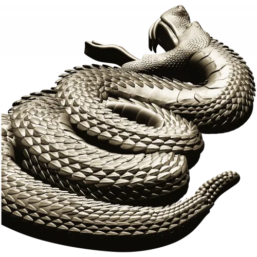 Coiled Viper - high-relief STL 3D model for CNC milling