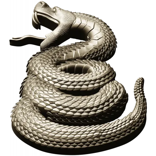 Coiled Viper - high-relief STL 3D model for CNC milling