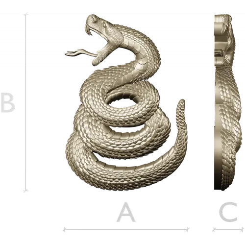 Coiled Viper - high-relief STL 3D model for CNC milling