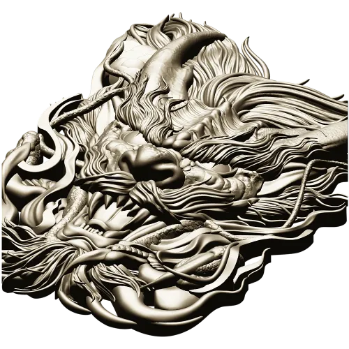 Embermane Dragon Head - high-relief 3D STL model for CNC carving