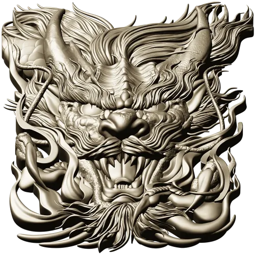 Embermane Dragon Head - high-relief 3D STL model for CNC carving