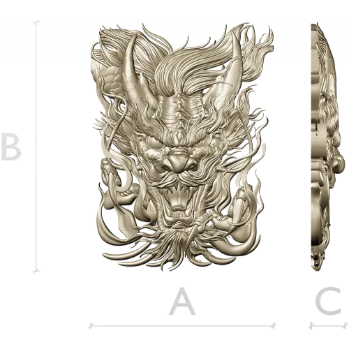 Embermane Dragon Head - high-relief 3D STL model for CNC carving