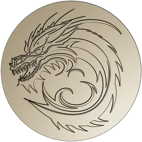 Dragon Wave Medallion - STL 3D Model for CNC