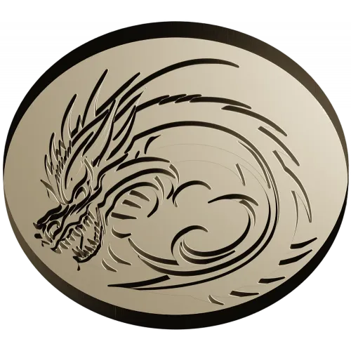 Dragon Wave Medallion - STL 3D Model for CNC