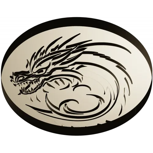Dragon Wave Medallion - STL 3D Model for CNC