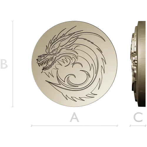 Dragon Wave Medallion - STL 3D Model for CNC