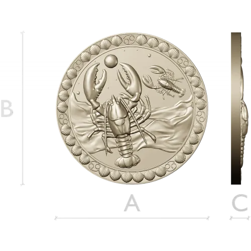 Медальон Морской рак - STL для ЧПУ
