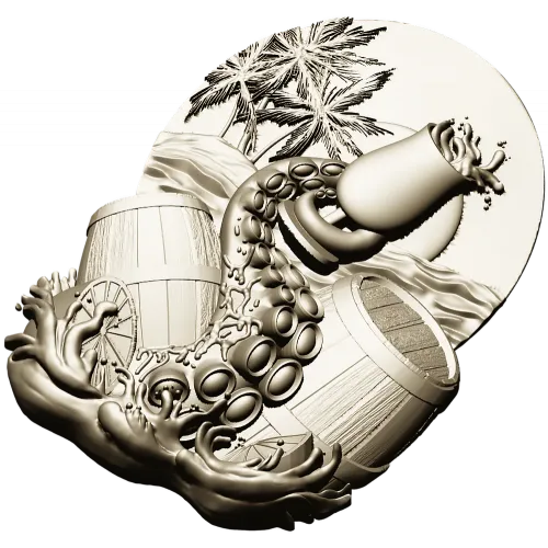 Kraken's Bounty Relief - high-relief STL 3D model for CNC