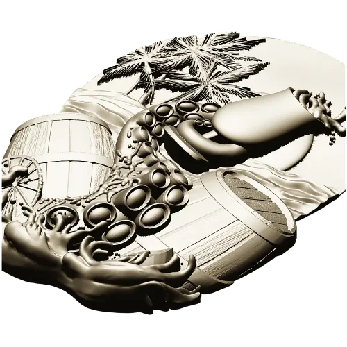 Kraken's Bounty Relief - high-relief STL 3D model for CNC