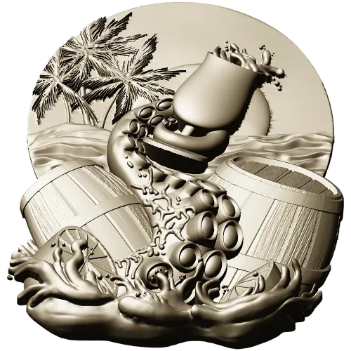 Kraken's Bounty Relief - high-relief STL 3D model for CNC